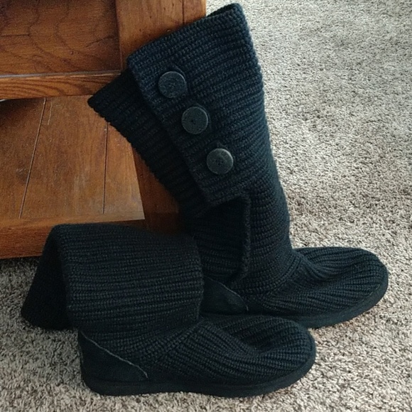 UGG Shoes - Black knit UGG boots, size 9